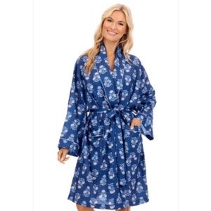 Mud Pie Navy Block Print Robe